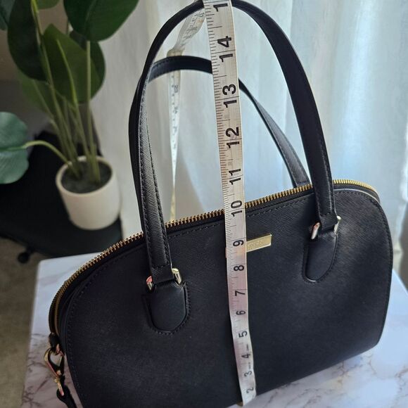 Kate Spade Black Saffiano Leather Laurel Way Reiley Satchel Crossbody Bag - Picture 9 of 11
